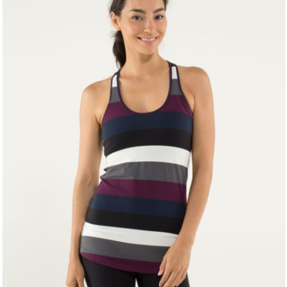 lululemon athletica Tops - Lululemon Cool Racerback Striped Tank Top